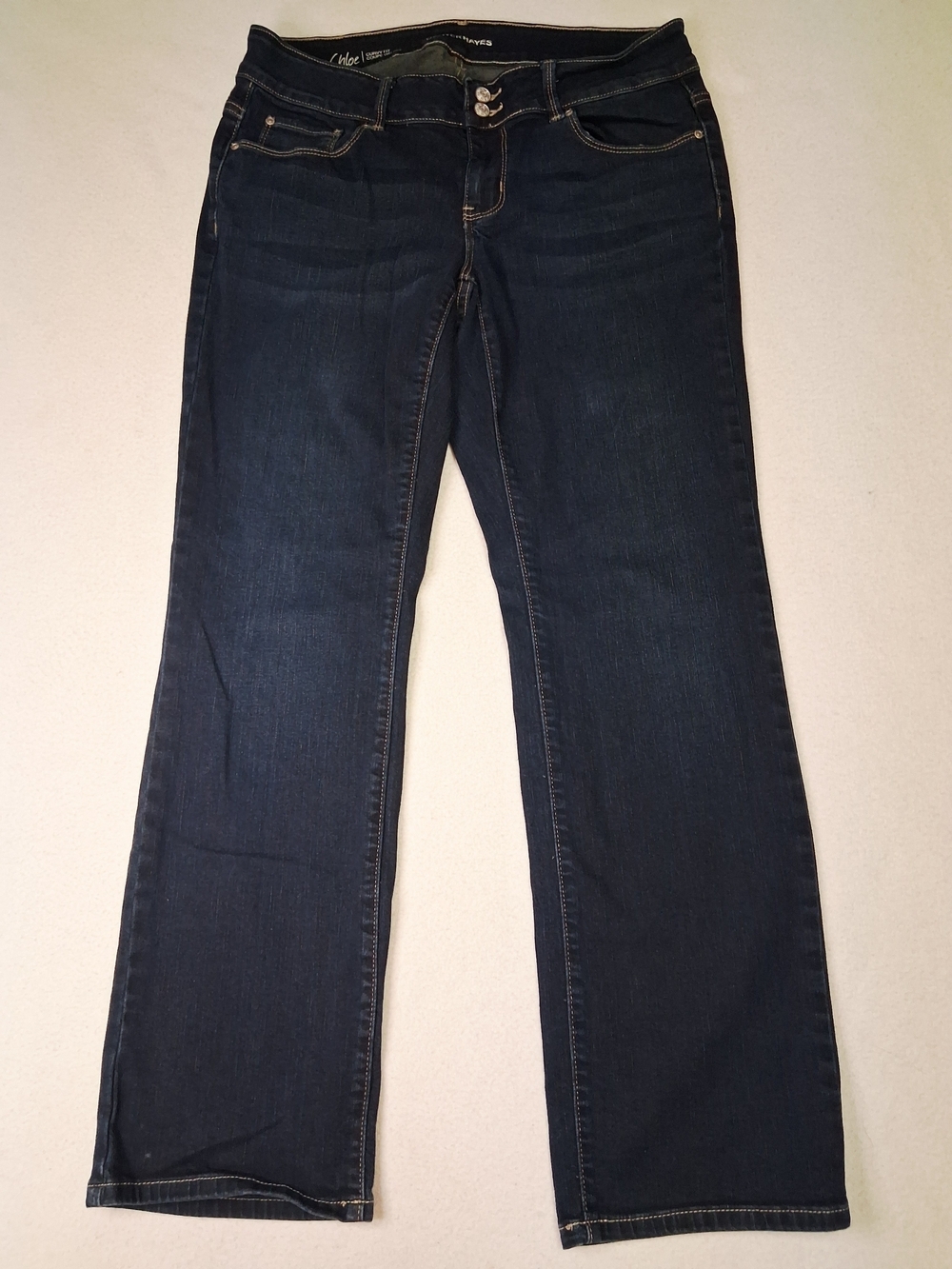 4/20$ Chloe Curvy Fit Denver Hayes Dark Blue Straight Leg Women's Jeans